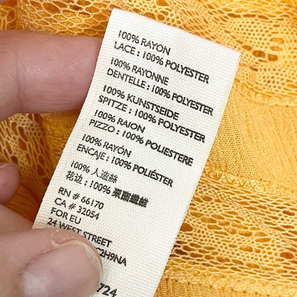 Free People Women's Orange Lace Spaghetti Home Again Cami Cropped Top Small NWT - Picture 5 of 9